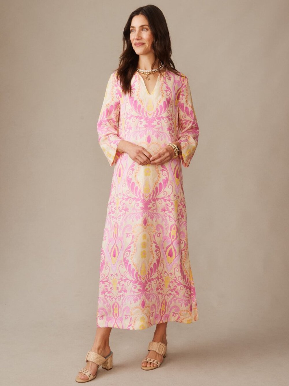 J McLaughlin Roni Silk Blend Dress in Midi Deco Bloom NEW